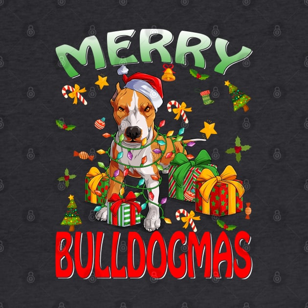 Merry Bulldogmas English Bulldog Ugly Christmas Dogs T-Shirt by intelus